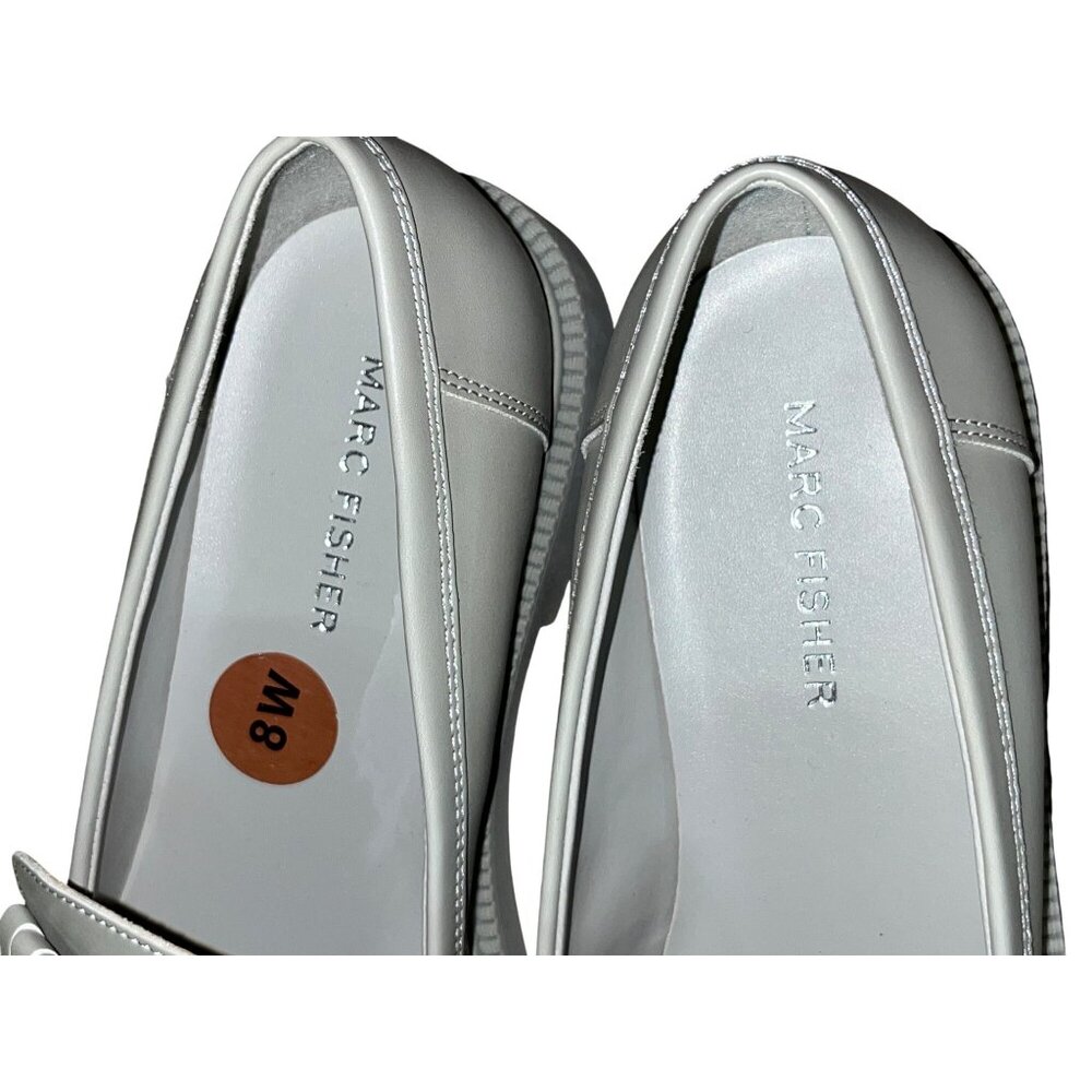 Marc Fisher Calixy Loafers Womens 8M Gray Fringe Slip-On Moc Toe NEW No Tags - Picture 10 of 16